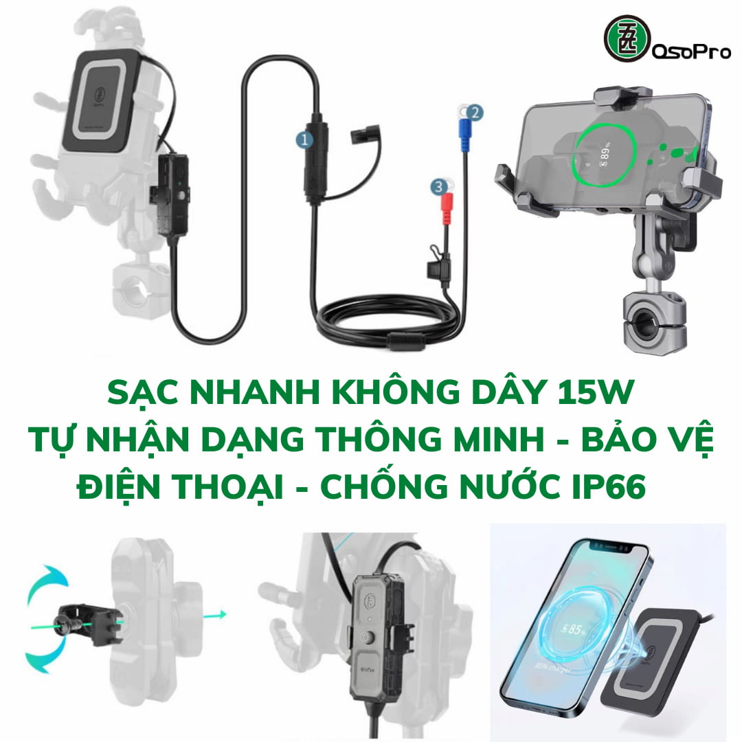 GIÁ ĐỠ ĐIỆN THOẠI OSOPRO KẸP CÀNG CUA CHÍNH HÃNG (CHÂN GHI ĐÔNG ĐA NĂNG - CHỐNG RUNG)